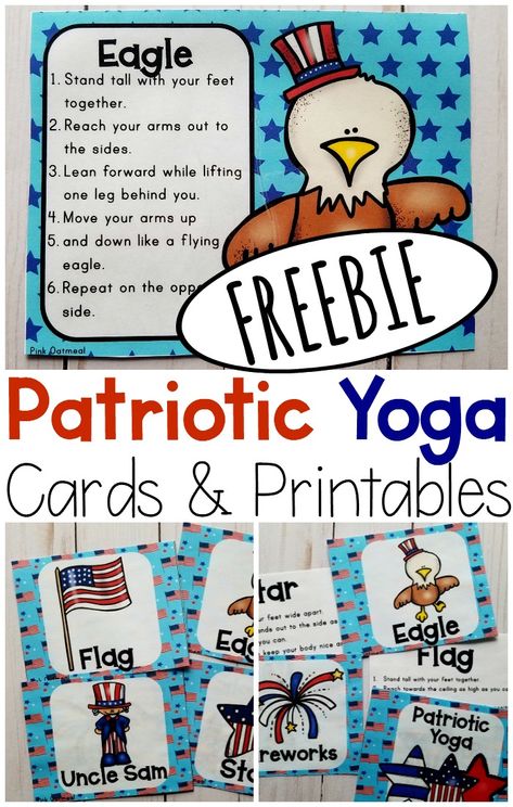 4th Of July Movement Activities, Preschool 4th Of July, Gross Motor Activities For Preschoolers, Gross Motor Activities For Toddlers, Patriotic Classroom, Brain Break Ideas, Gross Motor Activities For Kids, Kids Yoga Games, Yoga Pose Ideas