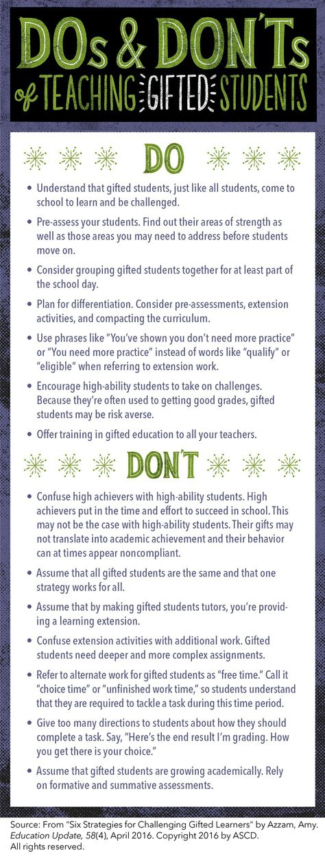 Dos and Don'ts of Teaching Gifted Students Teaching Gifted Students, Gifted Learners, Student Teaching Gifts, Gifted And Talented, Gifted Students, Instructional Strategies, Differentiated Instruction, Education Level, Gifted Education