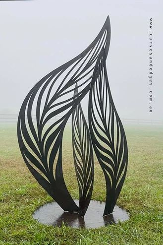 Sculptures | Curves and Edges Metal Art Metal Leaf Art, Tudor Houses, Art Fer, Sculpture Outdoor, Red Brick Walls, Metal Sculptures Garden, Flannel Flower, Cnc Art, Yard Sculptures