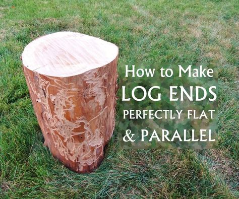 I like to make stuff out of logs, and lately I've done a couple of projects where I needed the ends to be perfectly flat and parallel.For most log projects you could probably just use a chainsaw and get the ends close enough. However, when "close enough" isn't good enough, here's the method I use. This requires some scrap plywood and basic tools like a router, drill, level, and clamps. Furniture Made From Tree Logs, Log Craft Ideas, Cedar Crafts, Log Furniture Diy, Router Drill, Cedar Wood Projects, Wood Log Crafts, Log Projects, Rustic Log Furniture