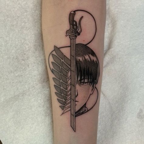 20+ Amazing Attack On Titan Tattoos For 2024! 25 Outsons Hange Tattoos, Attack On Titan Tattoo Ideas, Tattoo Chart, Attack On Titan Tattoo, Captain Levi, Wall Tattoo, Large Tattoos, Vine Design, Eren Jaeger