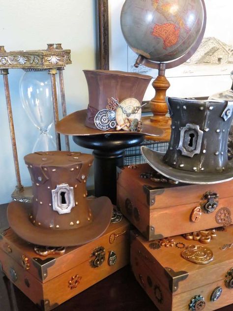 Steampunk Birthday Party Ideas | Photo 1 of 17 Steampunk Event Decor, Steampunk Theme Party, Steampunk Party Decor, Steampunk Birthday Party, Steampunk Party Ideas, Steam Punk Party, Steampunk Wreath, Steampunk Party Decorations, Steampunk Birthday