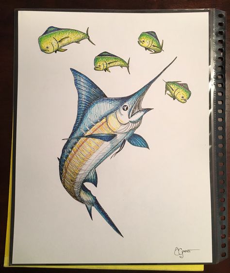 Mahi Mahi Fish, Mahi Fish, Mahi Mahi, Fish Art, Art Reference, Fish, Humanoid Sketch, Drawings, Art