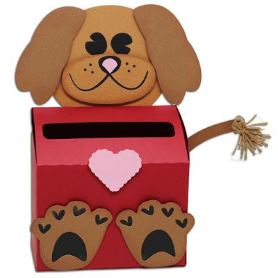 Puppy Valentines Boxes, Valentines Ornaments, Valentine Box Ideas, Girls Valentines Boxes, Diy Valentines Box, Puppy Crafts, Kids Valentine Boxes, Valentines Theme, Decorated Boxes