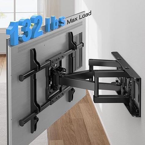 Pipishell Full Motion TV Wall Mount for 37-75" Flat Curved TVs, Wall Mount TV Bracket with Dual Articulating Arms Swivel Tilt Rotation, TV Mount up to 132lbs Max VESA 600x400 Fit 12"-16" Wood Stud Wall Mount Tv, Full Motion Tv Wall Mount, Mount Tv, Curved Tvs, Tv Wall Mount Bracket, Tv Wall Brackets, Tv Wall Mount, Welding Art Projects, Tv Mount