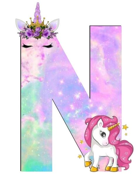 Unicorn Number Cake, Unicorn Cake Design, Unicorn Letters, Unicorn Alphabet, Christmas Mini Shoot, Diy Cake Topper Birthday, Unicorn Cupcakes Toppers, Design With Letters, Unicorn Themed Birthday Party