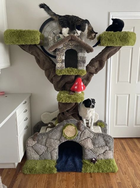 The Bridge | Elite Models Cat Trees Homemade, Cool Cat Trees, Cat Tree House, Diy Cat Tree, Cat Towers, Homemade Cat, Easter Basket Diy, Diy Furniture Easy, Cat Climbing