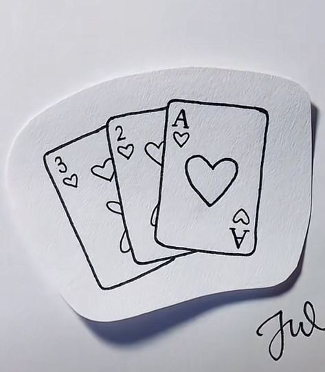 Arcade Tattoo Ideas, 3 Cards Tattoo, Fine Line Playing Card Tattoo, Card Game Tattoo, Playing Cards Tattoo Design, Deck Of Cards Tattoo, Playing Cards Tattoo, Aces Tattoo, Playing Card Tattoo