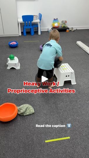 6.8K views · 49 reactions | Heavy Work / Proprioceptive Activities Information from the muscles and joints is called proprioception. Proprioceptive information comes to the brain from muscles and joints which are moving, especially when they are working hard. That is why they are often referred to as heavy work activities. ———————————————————————————————#proprioception #heavywork #heavyweight #sensoryintegrationtherapy #sensoryplayideas #sensory #ot #pt #occupationaltherapy #kidsphysio #newreels #trendingreels #parenting #aberdeenphysiotherapist #aberdeencity #aberdeensensory #adhd #autism ———————————————————————————————Physiotherapist, Sensory Integration Specialist, Therapist, Massage | Anna Olawa Children’s Physiotherapist Aberdeen | justinaccessible · Original audio Vestibular And Proprioceptive Activities, Sensory Obstacle Course Ideas, Pediatric Pt, Heavy Work Activities For Kids, Proprioceptive Activities For Kids, Adapted Pe, Proprioceptive Activities, Sensory Integration Activities, Sensory Integration Therapy