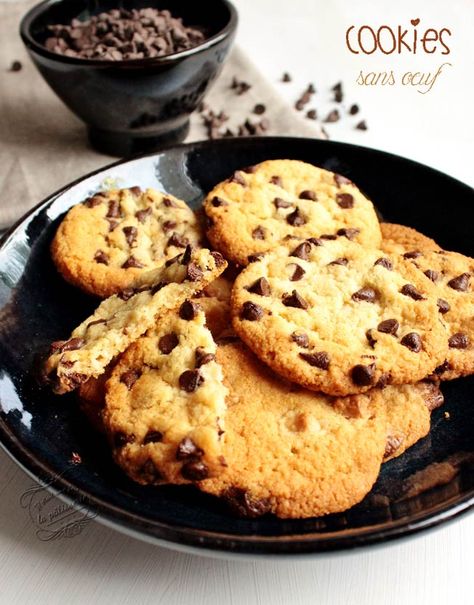 Recette de cookies sans oeuf / Without eggs cookies recipe Patisserie Vegan, Biscuits Cookies, Chocolate Biscuits, Red Fruit, Cookies Recipe, Salted Butter, Quick Easy Meals, Macarons, Nutella