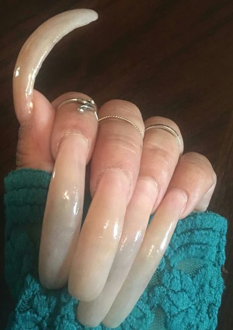 Worst Nails Ever Fails, Long Acrylic Nails Ideas Simple, Ugly Acrylics, Ugly Acrylic Nails, Goofy Nails, Long Curved Acrylic Nails, Gay Nails, Ugly Nails, Long Red Nails