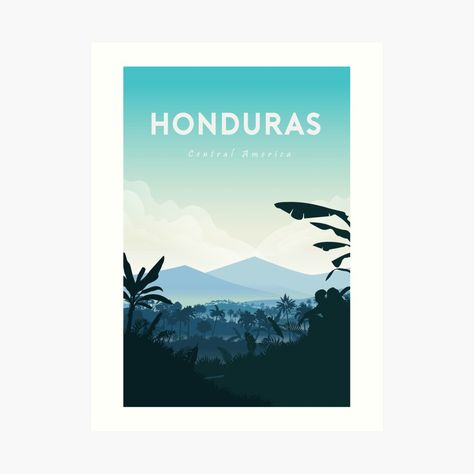 Get my art printed on awesome products. Support me at Redbubble #RBandME: https://www.redbubble.com/i/art-print/Honduras-travel-poster-by-Caravanstudio/68824080.1G4ZT?asc=u Honduras Travel, Freddy Mercury, Black Framed Wall Art, Poster Art Print, Poster Stickers, Smooth Background, Vintage Travel Posters, Big Canvas Art, Travel Poster