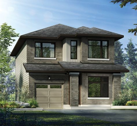 Echo - New Homes Ottawa - Ottawa Condos - Richcraft Homes Kitchen Canopy, Metal Doors Exterior, Country Modern Home, Apartments Decorating, Basement Windows, Modern Exterior House Designs, Bungalow House Plans, Bungalow House, Small Houses