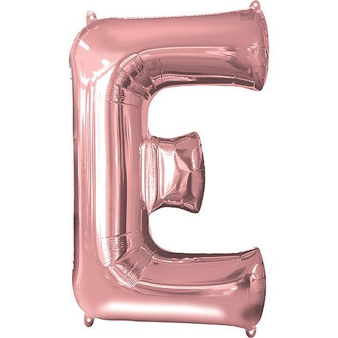 34in Rose Gold Letter Balloon (E) Rose Gold Letter Balloons, Gold Letter Balloons, Gold Foil Balloons, Personalized Balloons, Balloon Weights, Metallic Balloons, Diy Balloon Decorations, Balloon Ribbon, Balloon Arrangements