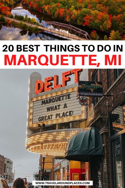 20 Best Things to do in Marquette Michigan | fun things to do in marquette | unique things to do in marquette | outdoor things to do in marquette| places to visit in marquette | things to see in marquette | #michigan #bucketlist #usatravel #roadtrip Marquette Michigan Fall, Marquette Michigan Things To Do In, Presque Isle State Park, Marquette Michigan, Upper Michigan, Upper Peninsula Michigan, Michigan Road Trip, Michigan Summer, Presque Isle