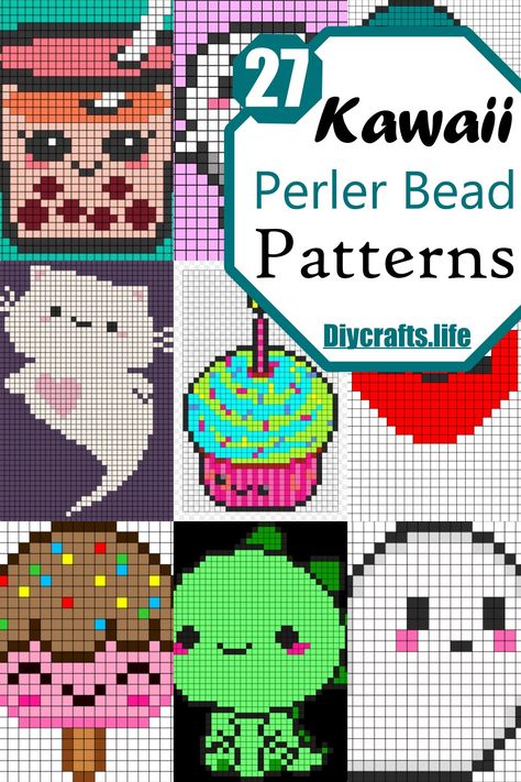 Squishmallow Perler Bead Patterns, Bee Perler Bead Pattern, Hexagon Perler Bead Patterns, Kawaii Perler Bead Patterns, Kawaii Perler, Kandi Rave, Perler Pattern, Library Crafts, Patterns For Kids