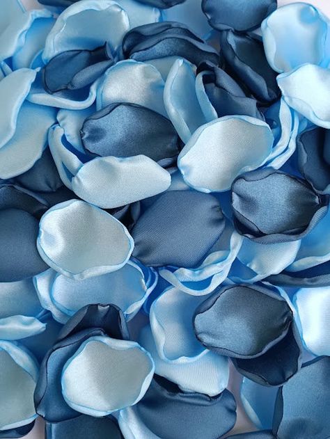 Blue Rose Petals, Blue Flower Petals, Blue Wedding Decor, Slate Blue Wedding, Flower Petals Wedding, Sky Blue Weddings, Petal Toss, Wedding Archway, Blue Birthday Parties