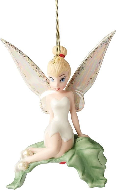 Amazon.com: Lenox 893721 2022 Tinker Bell Sitting Pretty Ornament : Home & Kitchen Tinkerbell Sitting, Tinkerbell Ornament, Pretty Christmas Ornaments, Lenox Christmas, Disney Traditions, Disney Ornaments, Bell Ornaments, Porcelain Ornaments, Pretty Christmas