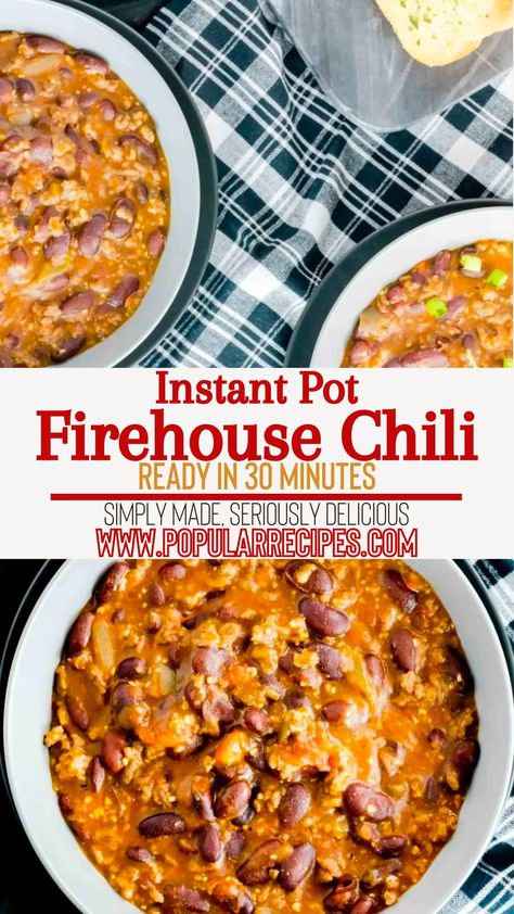 This amazing chili tastes as if it has been in the slow cooker for a long time but is made quickly using the pressure cooking method. Firehouse Chili Recipe, Firehouse Chili, Amazing Chili, Pressure Cooker Chili, Hearty Chili Recipe, Instant Pot Chili, Sesame Beef, Crockpot Chicken Breast, Chili Recipe Crockpot