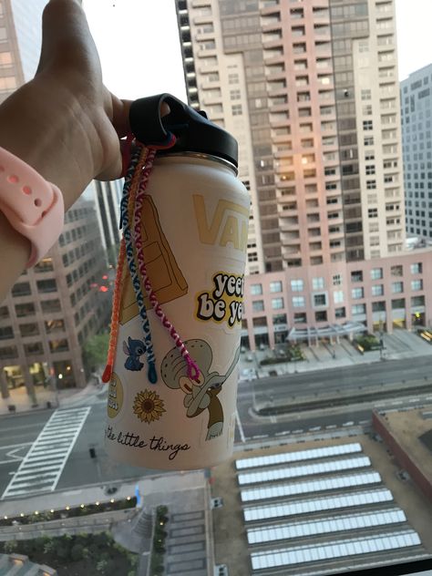 Decorated Hydro Flask, Hydro Flask Accessories, Romanticising Life, Red Bubble Stickers, Preppy Stuff, Bubble Stickers, Cute Water Bottles, Sticker Bomb, Water Bottle Design