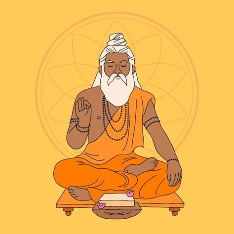 Hand drawn guru purnima illustration | Free Vector #Freepik #freevector #hand drawn Valmiki Jayanti, Diy Crafts Slime, King Painting, Business Portrait Photography, Basket Drawing, Yoga Illustration, Hacker Wallpaper, Guru Purnima, Indian Art Gallery