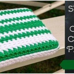 Crochet Easter Table Egg Cozy, Crochet Easter Lace Egg Wrap, Crochet Stadium Seat Cushion — Craftorator Stadium Cushion Diy, Crochet Stadium Blanket Pattern Free, Crochet Seat Cushion Pattern, Diy Stadium Seat, Crochet Seat Cushion, Crochet Chair Cushion, Cushion Crochet Pattern, Comfy Crochet, Cushion Crochet