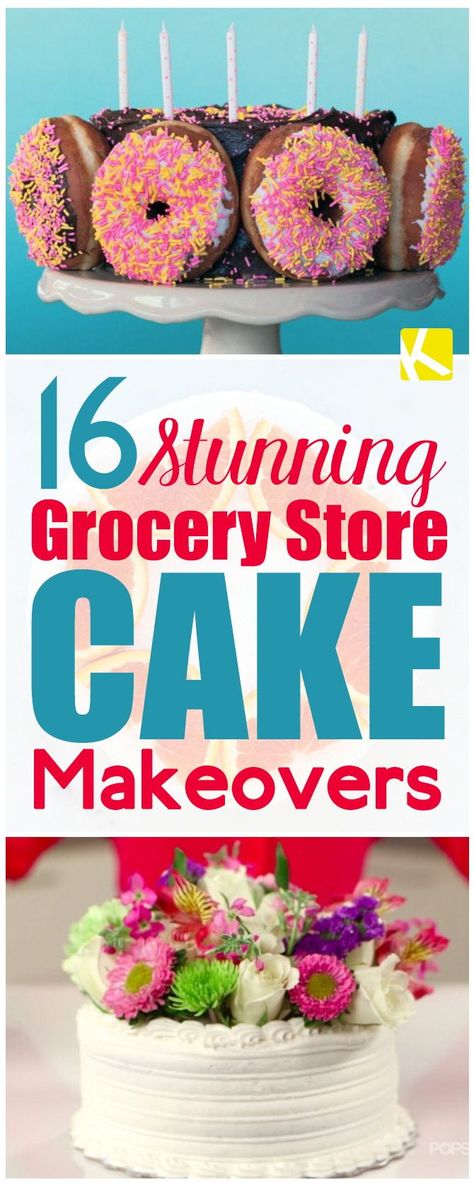 Grocery store cakes are great, but if you want a more original, finished look without the hefty price tag, add a few of your own... Decorating Sheet Cakes Ideas, Store Bought Birthday Cake, Store Cake Makeover, Grocery Store Cake Makeover, Wedding Food On A Budget, Cake Makeover, Grocery Store Cake, Costco Sheet Cake, Walmart Cakes