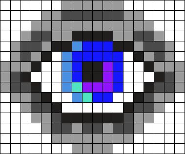 Eye Perler Bead Patterns, Eye Pixel Art, Perlers Ideas, Trippy Perler Bead Patterns, Block Drawing, Kandi Cuffs, Perler Ideas, Crochet Eyes, Pony Bead Patterns