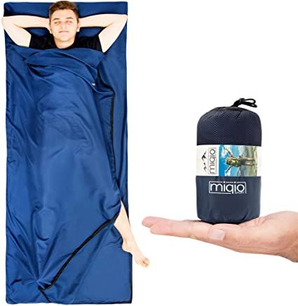 AmazonSmile : MIQIO Sport 2-in-1 Sleeping Bag Liner and XL Sized Travel Sheet - Ultra Lightweight Sleep Liner Double Travel Bed Sheet Inlett Inlay - Green Zipper Left : Sports & Outdoors Bed Frames Uk, Sleeping Bag Liner, Travel Bed, Frame Collection, Sport 2, Hiking Equipment, Osprey Backpack, Travel Hacks, Sleeping Bag