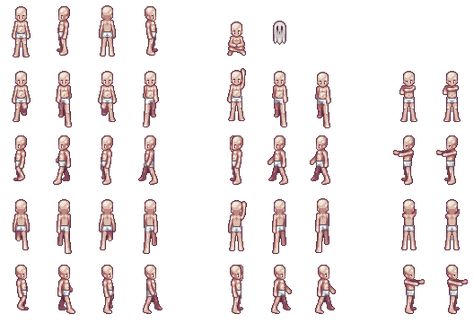 base_sprite.gif (528×360) Pixel Character Sprite Base, Rpg Sprites, Animation Sprite, Top Down Game, Bravely Default, Sprite Sheet, Pixel Game, Pixel Characters, Pixel Art Characters