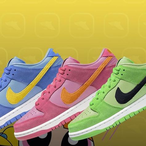 SwiftSole on Instagram: "The Powerpuff Girls x Nike SB Dunk Low collection is expected to release in December🩵🩷💚 Tag a friend who needs these 👀 *mock ups by us* #powerpuffgirls #powerpuffgirlsnikesb #nikesb #dunks" Powerpuff Shoes, Nike Powerpuff Girl, Nike Dunk Lows, Poems Deep, Nike Shoes Girls, Powerpuff Girl, Shoes Ideas, The Powerpuff Girls, The Powerpuff