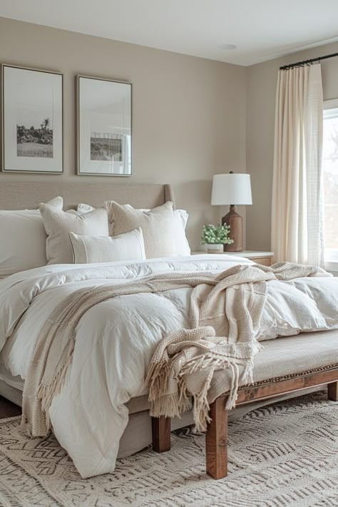 29 Dreamy Bedrooms That Look Straight Out of a Fairytale 17 Light Airy Bedroom, Bed Linen Inspiration, Monochrome Bedroom, Airy Bedroom, Practical Furniture, Inviting Bedroom, Sophisticated Bedroom, Cosy Bedroom, Classic Bedroom