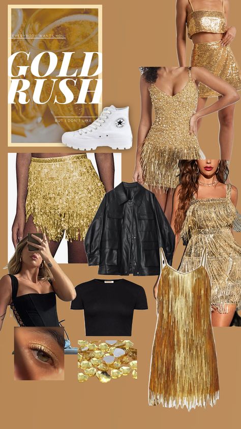 Gold Rush Taylor Swift Outfit, Golden Birthday Outfit Ideas, Golden Outfit, Era Tour, Eras Tour Outfit, Swift Concert, Taylor Swift Tour Outfits, Swift Tour, Tour Outfits