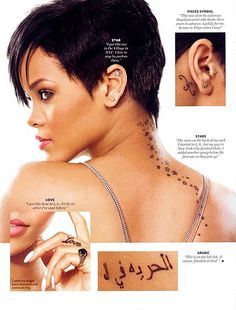 Rihanna Hand Tattoo, Rihanna Tattoo, Pisces Tattoo Designs, Behind Ear Tattoos, Pisces Tattoos, Weird Tattoos, 1 Tattoo, Celebrity Tattoos, Tattoo Trends