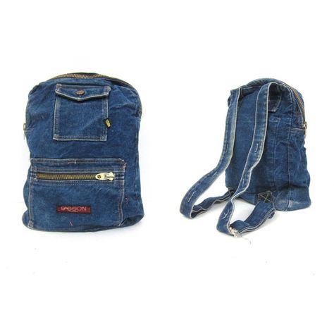 Jean Azul, Denim Backpack, Vintage Backpacks, Jeans Bag, 90s 80s, Zipped Bag, 80s Vintage, Shoulder Purse, School Bag