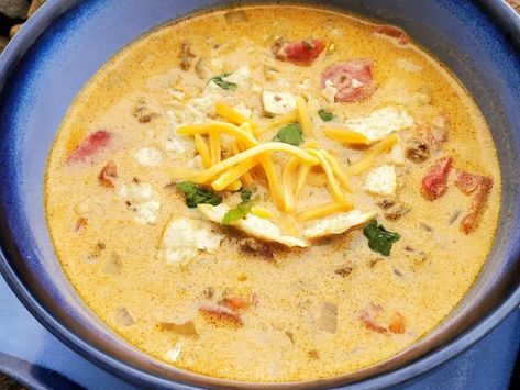 Creamy Taco Soup Recipe Creamy Beef Taco Soup Recipe, Creamy Taco Soup, Creamy Beef Taco Soup Keto, We Cheesy Taco Soup, Taco Soup The Cozy Cook, Taco Soup With V8 Juice, Romanesco Recipes, Slow Cooker Stew Recipes, Slow Cooker Stew