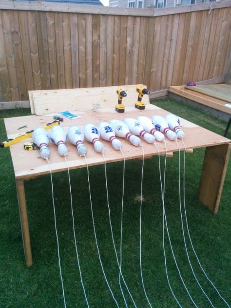 How to Build Your Own Backyard Bowling Alley Backyard Bowling Alley, Diy Bowling Alley, Backyard Bowling, Outdoor Bowling, Diy Bowling, Bowling Alley, Yard Games, Backyard Games, Backyard Diy Projects