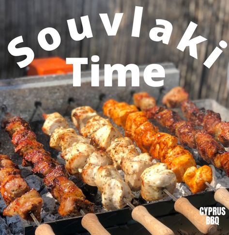 It’s Saturday, it’s ❤️ Souvlaki Time ❤️ #souvlaki #souvlakia #souvlakitime #cyprusbbq #cypriotfood #greekfood #greekbbq #ukbbq #bbqtime #skewers #skewered Cypriot Food, Greek Recipes, Skewers, Cyprus, Quick Saves