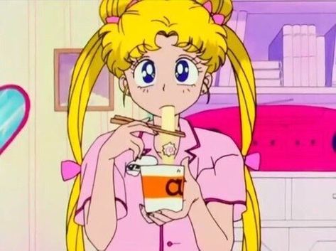 Eating Noodles, Food Anime, Sailor Moon, Ramen, Noodles, We Heart It, Lost, Moon, Anime