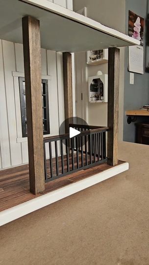 26K views · 4.7K reactions | Sprucing up the front porch with some new wood flooring and black acrylic rails!
Both cut with my @xtool.official P2 laser. Now just need some lighting and decor. 

#miniatures #art #design #dollhouse #mini #miniaturedollhouse #xtool | Rosa | Pitbull · Powerful Women Porch Railing, House With Porch, Black Acrylic, Black Acrylics, Wood Flooring, Diy Dollhouse, Diy Doll, Railing, Powerful Women