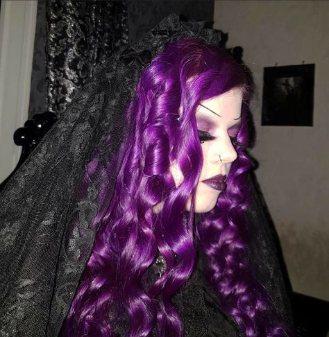 #goth Purple Goth Hair, Purple Hair Goth, Gothic Hair, Purple Goth, Gothic Hairstyles, The Heir, Goth Hair, Shave My Head, Pastel Goth Fashion