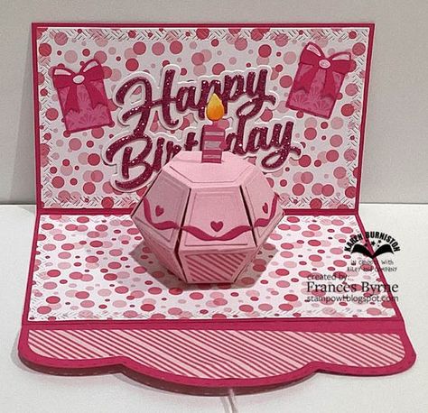 StampOwl's Studio: June 2022 Karen Burniston Designer Challenge Karen Burniston Cards Pop Up, Karen Burniston Cards, Pop Up Flower Cards, Diy Pop Up Cards, Pop Up Card Templates, Diy Pop, Surprise Ball, Card Stamping, Fancy Fold Card Tutorials