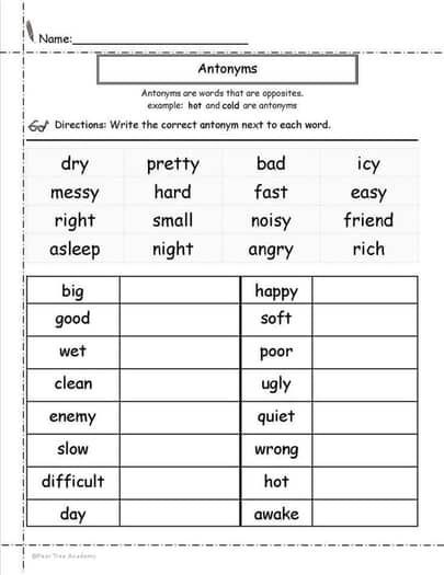 Antonyms Worksheet in 2024 | Antonyms worksheet, English vocabulary words learning, Antonyms #Education_Hacks #Opposites_Worksheet #Antonyms_Worksheet #Tutoring_Ideas Antonyms Activities, Opposites Worksheet, Antonyms Worksheet, Teaching Reading Skills, Spelling Homework, Kids Handwriting Practice, Homework Worksheets, Printable Alphabet Worksheets, Kindergarten Phonics Worksheets