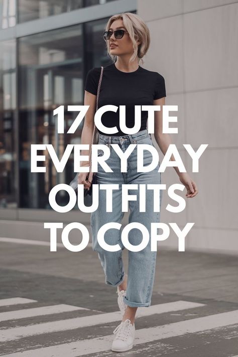 cute everyday outfit ideas What To Wear Daily Outfits Casual, Casual Outfit Spring 2025, Women Photographer Outfit, Basic Casual Outfits Women, I Love New York Shirt Outfit, Outfits For 37 Year Old Women, Styling Outfit Ideas, Daily Wear Clothes For Women, 2025 Casual Fashion Trends