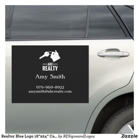 Realtor Blue Logo 18"x24" Car Magnet Realtor Car Kit, Real Estate Magnets, Realtor Stickers, Real Estate Car Magnet Ideas, Realtor License, Car Magnets, Blue Logo, Being A Landlord, Artwork Design