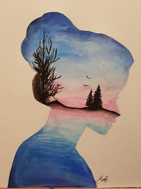 This piece of art shows that there can be peace in the mind always even when your in a bad position... Peace Of Mind Drawing, Mind Drawing, Art Shows, Galaxy Painting, Galaxy Art, Arte Sketchbook, Piece Of Art, Amazing Art Painting, Silhouette Art