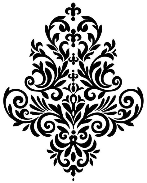 Motif Arabesque, Wall Stencil Patterns, Damask Stencil, Floral Cards Design, Geometric Design Art, Glass Engraving, Print Design Art, Textile Prints Design, Baroque Pattern