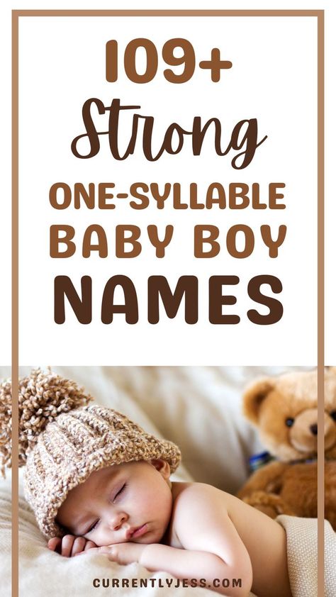 Looking for the perfect one-syllable boy name? Discover our list of 109 strong and simple names! From classic to unique, find the ideal name for your little one. Explore our collection and get inspired by these short, sweet, and memorable names that pack a punch. Perfect for parents seeking a straightforward yet impactful name. 1 Syllable Boy Names, Short Names For Boys, Two Syllable Boy Names, Simple Boy Names, Short Baby Boy Names, Simple Names, One Syllable Boy Names, Classic Boy Names, One Syllable Names