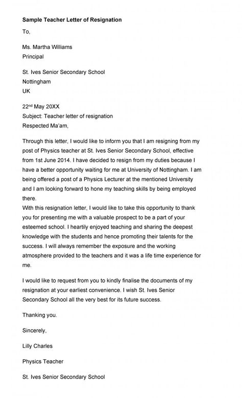 Download teacher resignation letter 08 Teacher Resignation Letter To Principal, Retirement Letters For Teachers, Resignation Letter For Teacher, Teacher Resignation Letter, Teacher Cover Letter Example, Employee Resignation Letter, Customer Service Cover Letter, Teacher Introduction Letter, Letter Of Resignation