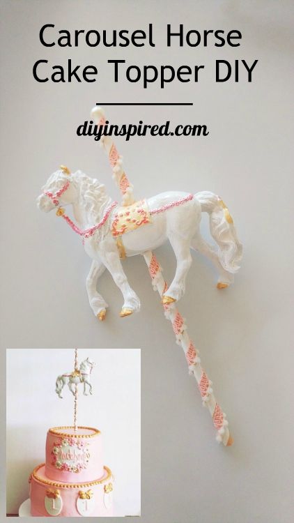 DIY Carousel Horse Cake Topper... Carousel Horse Birthday Cake, Carousel Cake Ideas, Carousel Horse, Masha Cake, Horse Cake Toppers, Carousel Party, Paris Cakes, Carousel Cake, Carousel Birthday